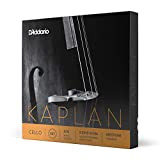 D'Addario KS510-4/4M Kaplan - Muta di corde per violoncello 4/4, con anima in acciaio, tensione: Medium, Rosso