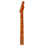 Dapuly Manico per chitarra elettrica, 21 tasti, in legno d'acero, stile vintage, lucido, in acero, con manico di acero, tastiera ...