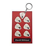 David Gilmour - Set regalo con plettro per chitarra, 6 plettri, 1 portachiavi per artista