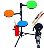 DBAF Kids Drum Set,Multifunctional Portable Travel Electronic Drums Adult Practice Jazz Drum Children Dumb Drum Set (Color : A) Beginners ...
