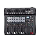 Depensheng DT8 DJ Sound Controller Interface w/USB Drive for Computer Recording 8 Channel Studio Mixer – XLR Microphone Jack, 48 ...