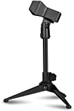 Depusheng - Supporto pieghevole per microfono da tavolo, angolo regolabile, pieghevole, in plastica, nero