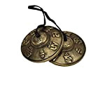 Dharma Store – tibetano Tingsha Cymbals – 6.6 cm – OM Mane Padme Hum simboli goffrato