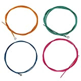 Dilwe Corde per Basso Elettrico , 4 pezzi/set Corde in Metallo Colorato per Accessori per Basso Elettrico a 4 Corde