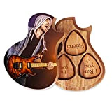 Dinikally Pickbox in legno personalizzato con 3 plettri intagliati, regalo per chitarra dell'amicizia (sty2)