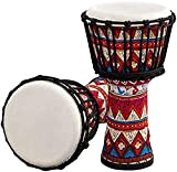 Djembe African Drum Bongo Congo Pelle di Capra DrumheadDrums, Djembe Drum African Bongo Professional,Rosso,8 Pollici,superiorquality6