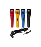 DM500 - LTC - Set di 4 microfoni, nero, rosso, blu e giallo cavo di plastica con XLR/Jack 6,35 millimetri ...