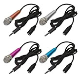 DODUOS 4 Pezzi Mini Microfono Portatile Microfono vocale Mini Microfono Karaoke Microfono a condensatore per Cellulare Portatile Notebook (4 Colori)