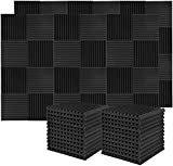 Donner - Confezione da 50 pannelli acustici in schiuma fonoassorbente con superficie zigrinata, da muro, 2,5 x 30,5 x 30,5 ...