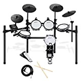 Donner e-drum set e-drum set con 225 suoni, supporto ferro-metallo più stabile, 5 tamburi 4 piatti, e-drum, linea audio, bacchetta, ...