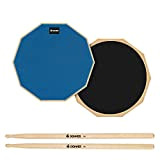 Donner Pad per Allenamento da 12 inch Drum Pad pratica con bacchette in acero Blu