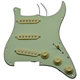 Dopro Loaded Strat Sss Pickguard Pickups con ceramica Cream Covers/Knobs Mint Green 3 Ply