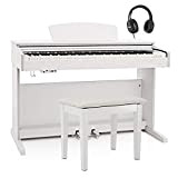 DP-10X Pianoforte Digitale di Gear4music + Pacchetto con Panca Bianco