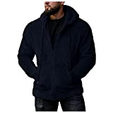 DRESCOKLJ Giacca da uomo foderata termica, giacca da lavoro, spessa e calda, invernale, per il tempo libero, con coulisse, giacca ...