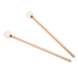 Drum Mallet, 2 pezzi portatili anche per percussioni manico in acero bacchette per batteria accessorio per suonare(rosso)