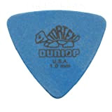 Dunlop - 24 x Plettri per chitarra Tortex, a forma di triangolo, 1 mm, colore blu, in astuccio di metallo