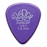 Dunlop Delrin 6 plettri da chitarra, 1,5 mm, colore: lavanda, In pratica confezione di latta
