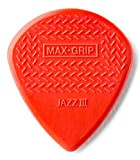 Dunlop Nylon Max Grip Jazz III Picks, Player's Pack, 6 pezzi, rosso, 1,38 mm