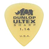 Dunlop Ultex Sharp - Plettri per chitarra da 1,14 mm, con scatola di latta, confezione da 12 pezzi