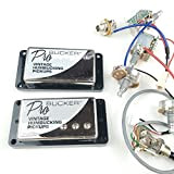 DZDZDZ Pickup per Chitarra Elettrica Chrome Standard Probucker N E B con Cablaggio PRO Cover Argento per DPI Pickup humbucker ...