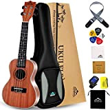 EASTROCK Ukulele concerto per principianti Kit per ukulele in legno sapele da 23 pollici con borsa addensata, accordatore, cinturino, corda ...