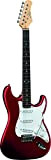 Eko GUITARS - S-300 CHROME RED, Chitarra Elettrica forma Stratocaster, Configurazione S/S/S, 22 Tasti, Colore Chrome Red