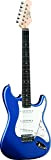 Eko GUITARS - S-300 METALLIC BLUE, Chitarra Elettrica forma Stratocaster, Configurazione S/S/S, 22 Tasti, Colore Chrome Red