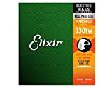 Elixir 15433 - Corde per basso elettrico taperwound, rivestite in nanoweb, tensione: .130, a scala ultra lunga