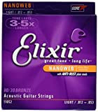 Elixir - Corde per chitarra acustica Nanoweb light in confezione da 2