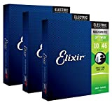 Elixir Electric Optiweb Light 010-046 - Set di 3 corde per chitarra elettrica, rivestimento in nichel e acciaio nichelato
