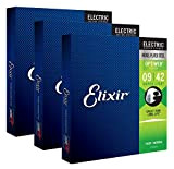 Elixir Electric Optiweb Super Light 009-042 - Set di 3 corde per chitarra elettrica, rivestimento in nichel e acciaio nichelato
