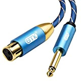 EMK Cavo XLR a 6,35 mm 1/4, 3 pin XLR femmina a 6,35 mm TS Mono Jack Cavo microfono dinamico ...