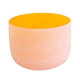 ENERGYSOUND Arancione Colorato D nota Chakra sacro Chakra cristallo di quarzo ciotola 25 cm --- Yoga Terapia Sound Healing