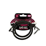 Ernie Ball 24" Flat Ribbon Stereo Patch Cable 2-Pack - Black