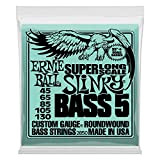 Ernie Ball, Bass 5 Slinky Super Long Scale, P02850, Corde per basso elettrico a 5 corde a scala super lunga, ...