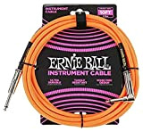Ernie Ball, Cavo intrecciato per strumenti, dritto / angolato, 3,05 m, arancione neon