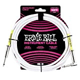 Ernie Ball, Cavo per strumenti, dritto/angolato, 3,05 m, bianco
