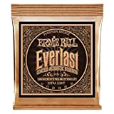 Ernie Ball, Everlast Extra Light Coated Phosphor Bronze, Corde per chitarra acustica, diametro 10-50