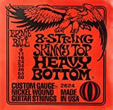 Ernie Ball, Skinny Top Heavy Bottom Slinky 8-String, Corde per chitarra elettrica a 8 corde, diametro 9-80