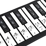 Etichette adesive per tastiera elettronica e pianoforte, rimovibili, 88 tasti, tasti bianchi, per principianti e appassionati degli strumenti musicali