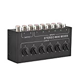 FAJIA Mini Stereo 6 Canali Mixer Passivo RCA Mixer Audio Portatile 6 In 2 Out Distributore Stereo Controllo del Volume ...