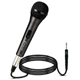 FDUCE 9.0s microfono dinamico cablato, microfono per karaoke vocale con cavo XLR da 16,4 piedi, microfono palmare cablato in metallo ...
