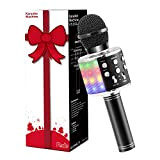 Fede Microfono Karaoke Bluetooth Wireless per Bambini, Karaoke Portatile con Luci LED Multicolore per Cantare, Funzione Eco, Compatibile con Android/iOS, ...