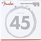 Fender 073-7250-406 Corde per Basso 7250, Acciaio Nichelato, Scala Lunga, Calibri 7250M .045-.105