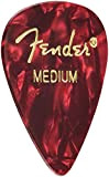 Fender 351 Shape Medium Classic Plettri in celluloide, confezione da 12, Red Moto per chitarra elettrica, chitarra acustica, mandolino e ...