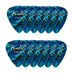 Fender 351 Shape Premium Picks Thin Ocean Turquoise. Pack 12 Puas