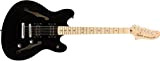 Fender Affinity 6 String Semi-Hollow-Body Electric Guitar, Right, Black, Full (0370590506)