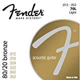 Fender, Corde 80/20 per chitarra acustica, rivestite di bronzo, 12-52