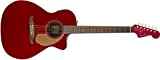 Fender Newporter Player - Chitarra acustica della serie California, finitura rossa (Candy Apple)