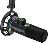 FIFINE Gaming Microfono USB per PC, Dinamico Microfoni Cardioide con RGB Supporto Antiurto, Pulsante di Silenziamento e Filtro Anti-Pop, per ...